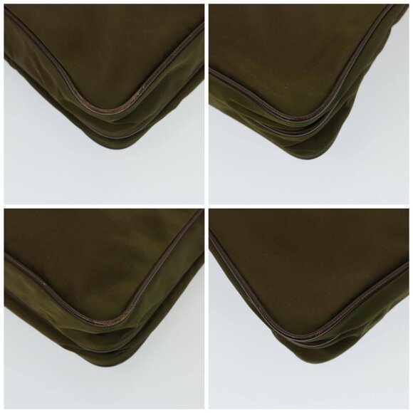 PRADA Shoulder Bag Enamel Khaki Brown Auth - Picture 16 of 16